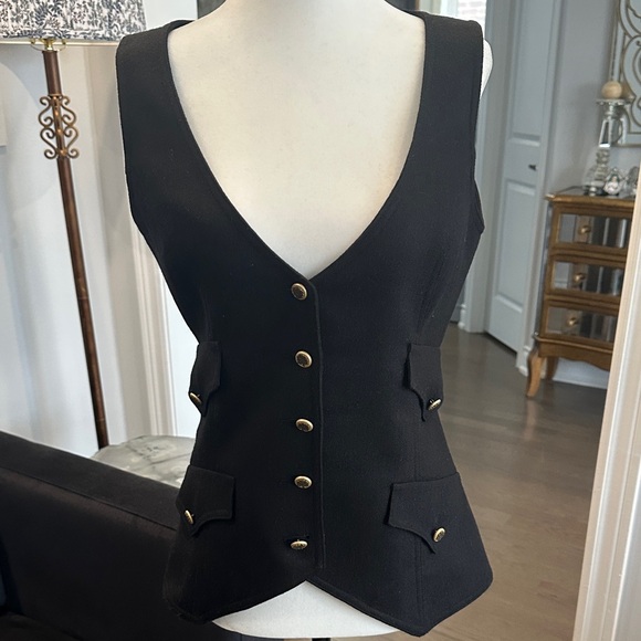 Smythe Black Vest with Gold Accents - Picture 4 of 10